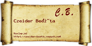 Czeider Beáta névjegykártya